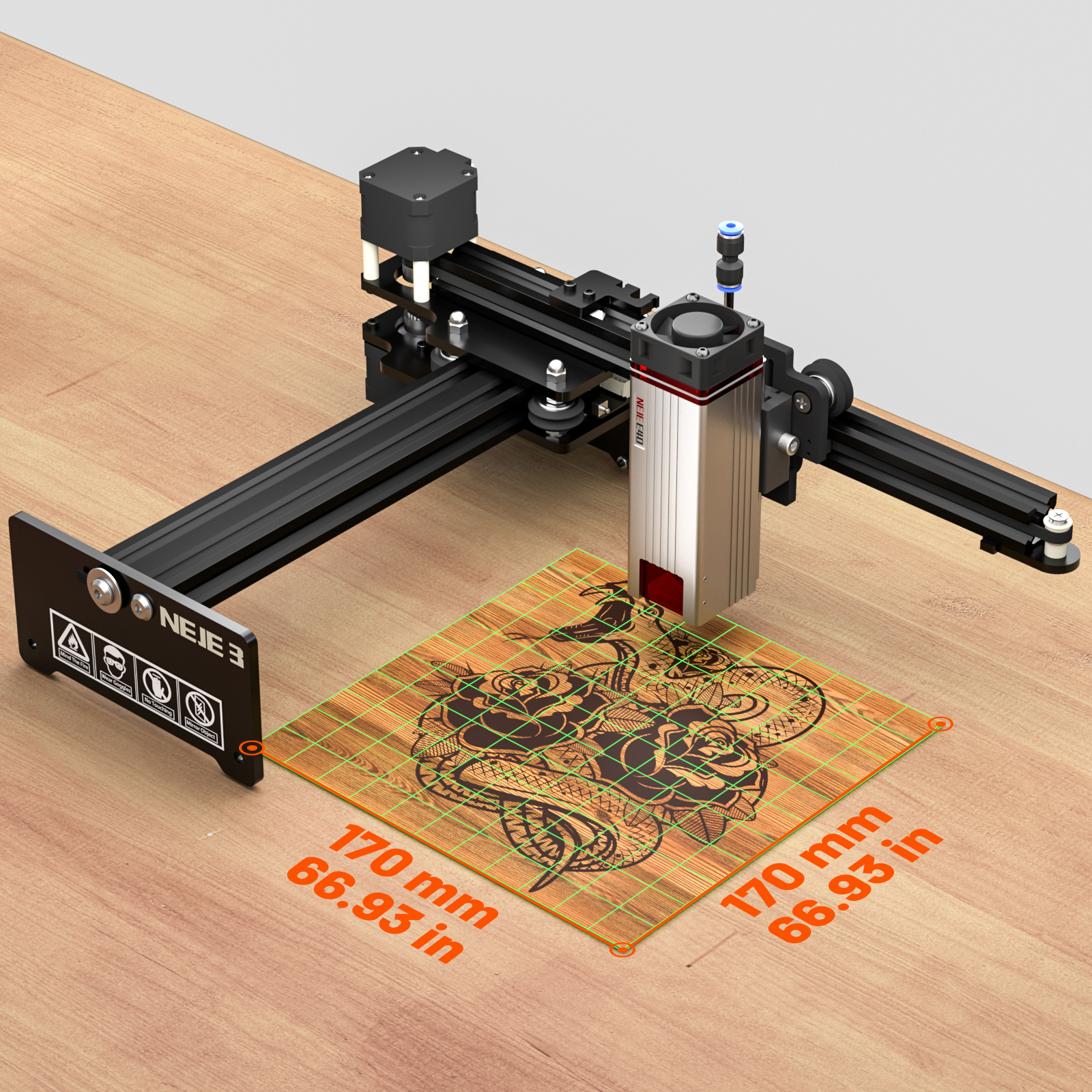 NEJE 5 40W-80W Lightburn Cutting Printing Machine Portable Wood Engraver Cutter APP Control Bluetooth