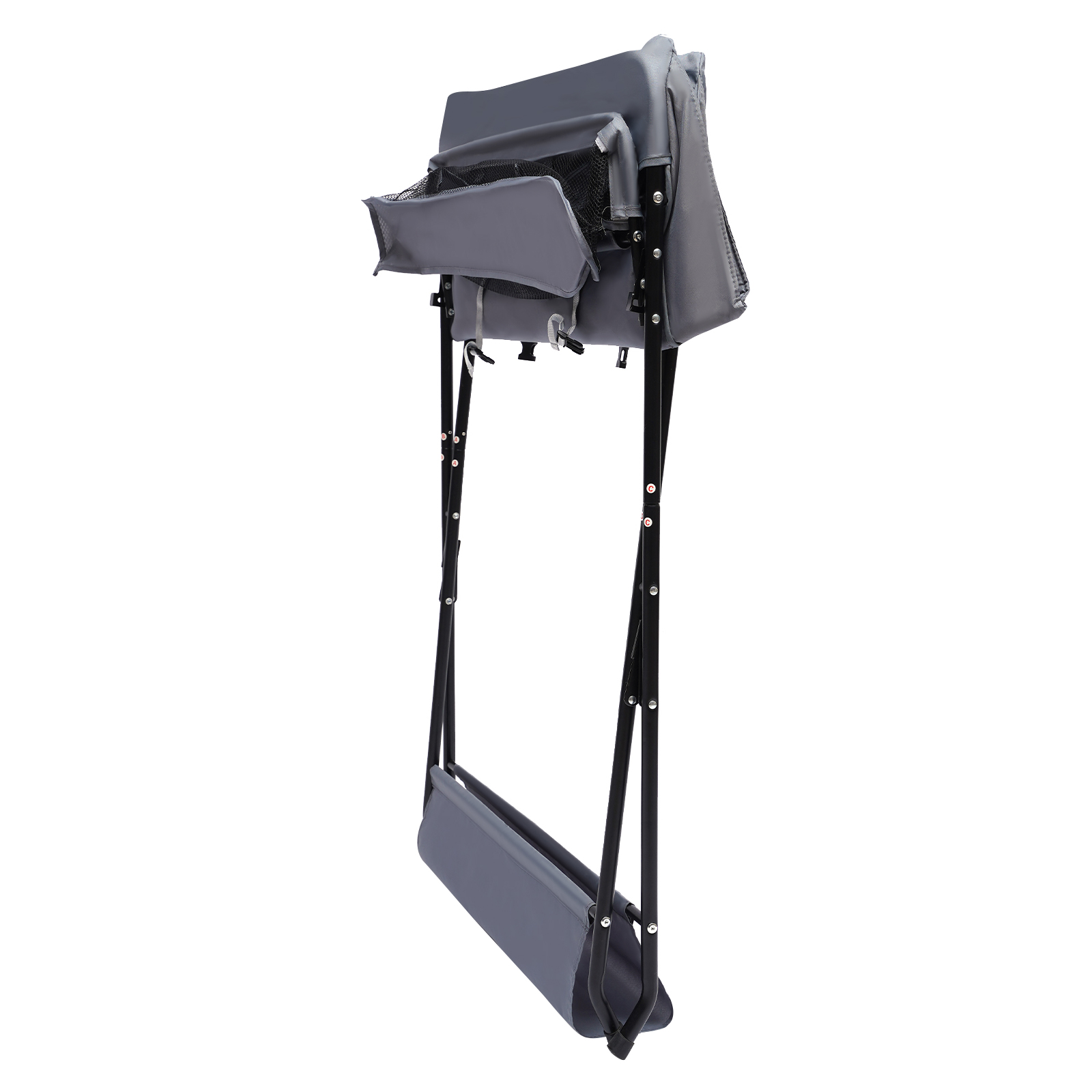 Suporte de mesa dobrável para troca de fraldas de bebê com placa de armazenamento inferior, cerca elevada de 6,3 polegadas e cesta de armazenamento de alta segurança