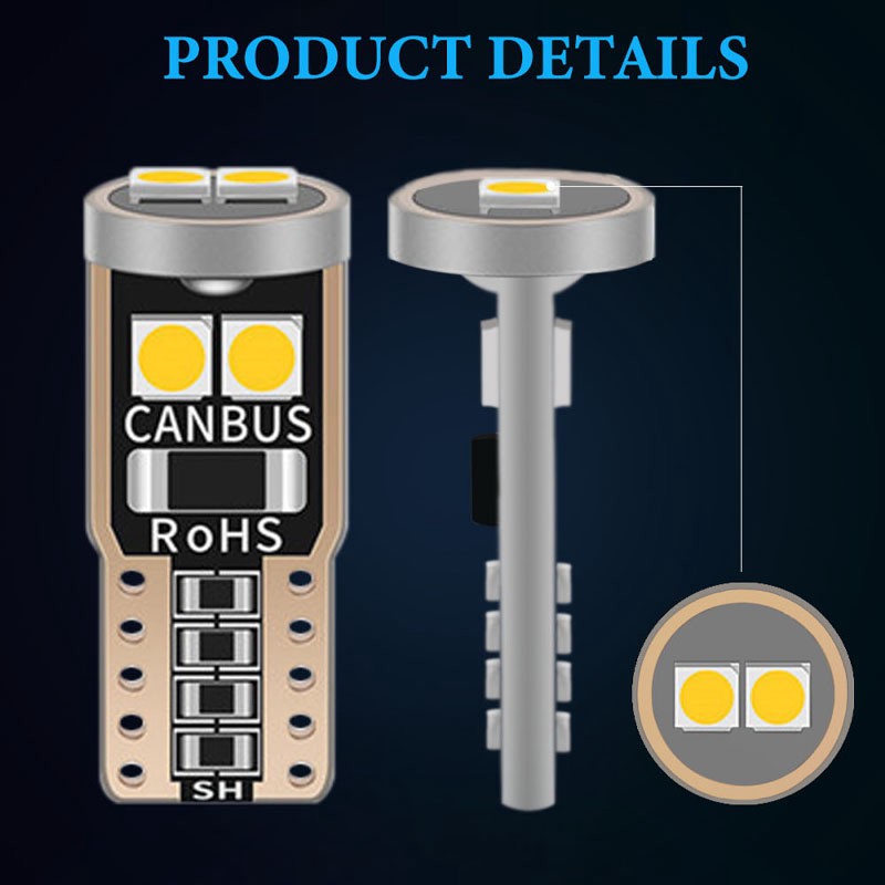 Luz LED Canbus superbrillante para Interior de coche, lámpara de aparcamiento, sin Error, 2/6/10 piezas, T10, W5W, 6SMD, 3030
