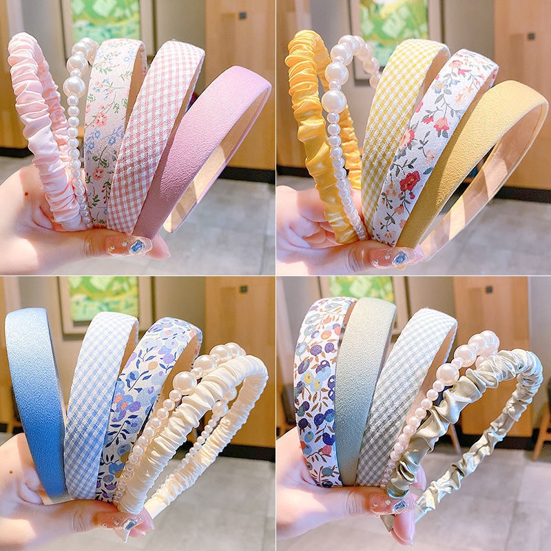 5pcs Set Fashion Women Cloth Hair Bands Headdress Headband Girls Hairband Hair Hoop Female Hair Accessories Headwear