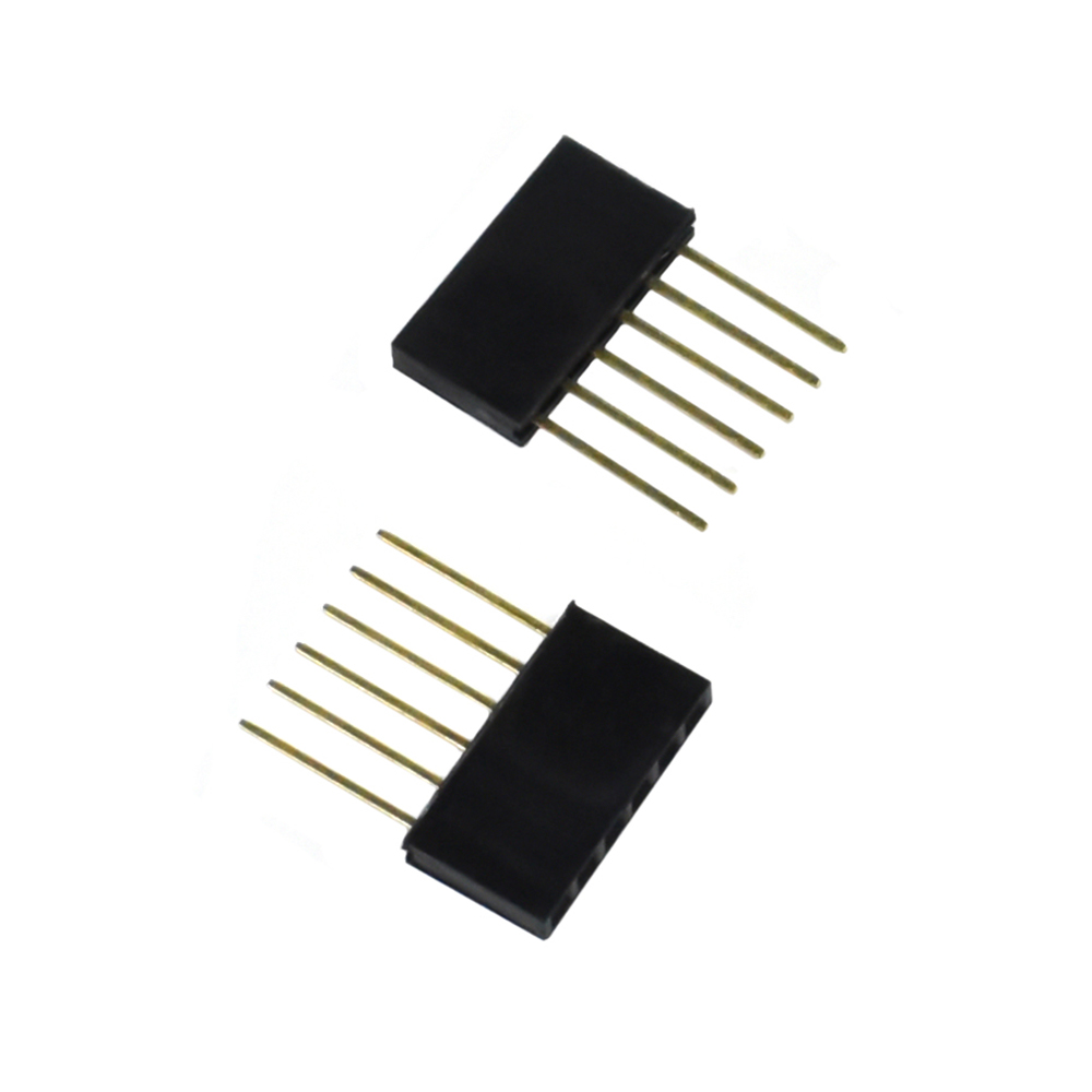 10PCS 2.54mm 단일 행 핀 10MM PC104 긴 여성 핀 헤더 소켓 스트립 쌓을 수있는 PCB 커넥터 Arduino 용 1*6p 8p 10p