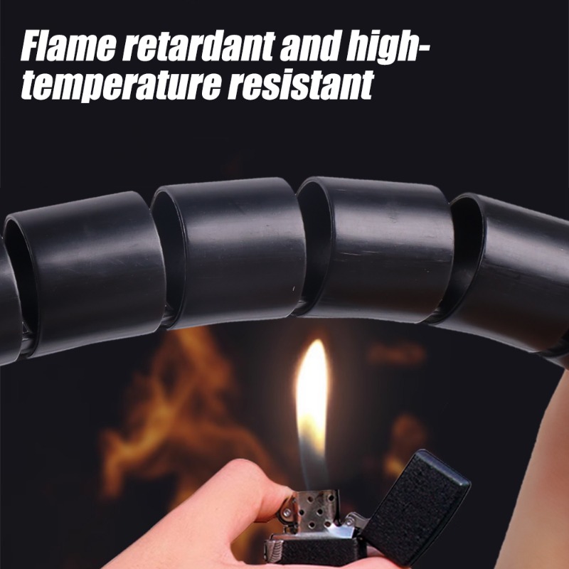 2M Cable Tube Sleeve Flexible Cord Bundler Wire Wrap Cable Management System Desk Wire Organizer for Office Home TV PC Computer