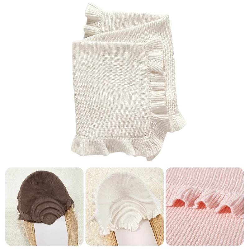 Trẻ Sơ Sinh Thu Đông Chăn Cotton Dệt Kim Ren Swaddles Chăn Ngủ QX2D