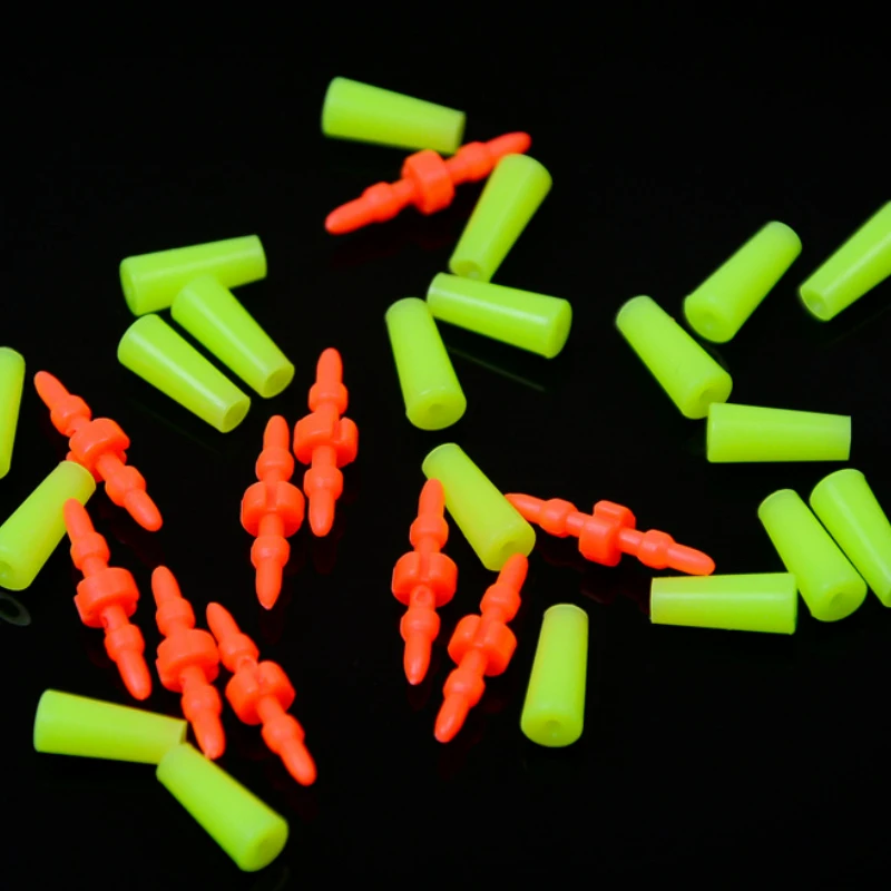 Bobber-Bouchons de flotteur de pêche, accessoires de pêche, bar anti-vent, clip de pêche en mer, jaune et orange, 10 à 200 pièces