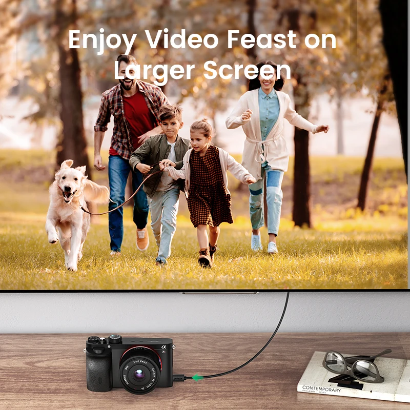 Ugreen Micro HDMI 4K/60Hz 3D Tác Dụng Micro Chuyển Mini HDMI Sang HDMI Đực Cho goPro Máy Chiếu Sony 1M 1.5M 2M 3M Mini HDMI