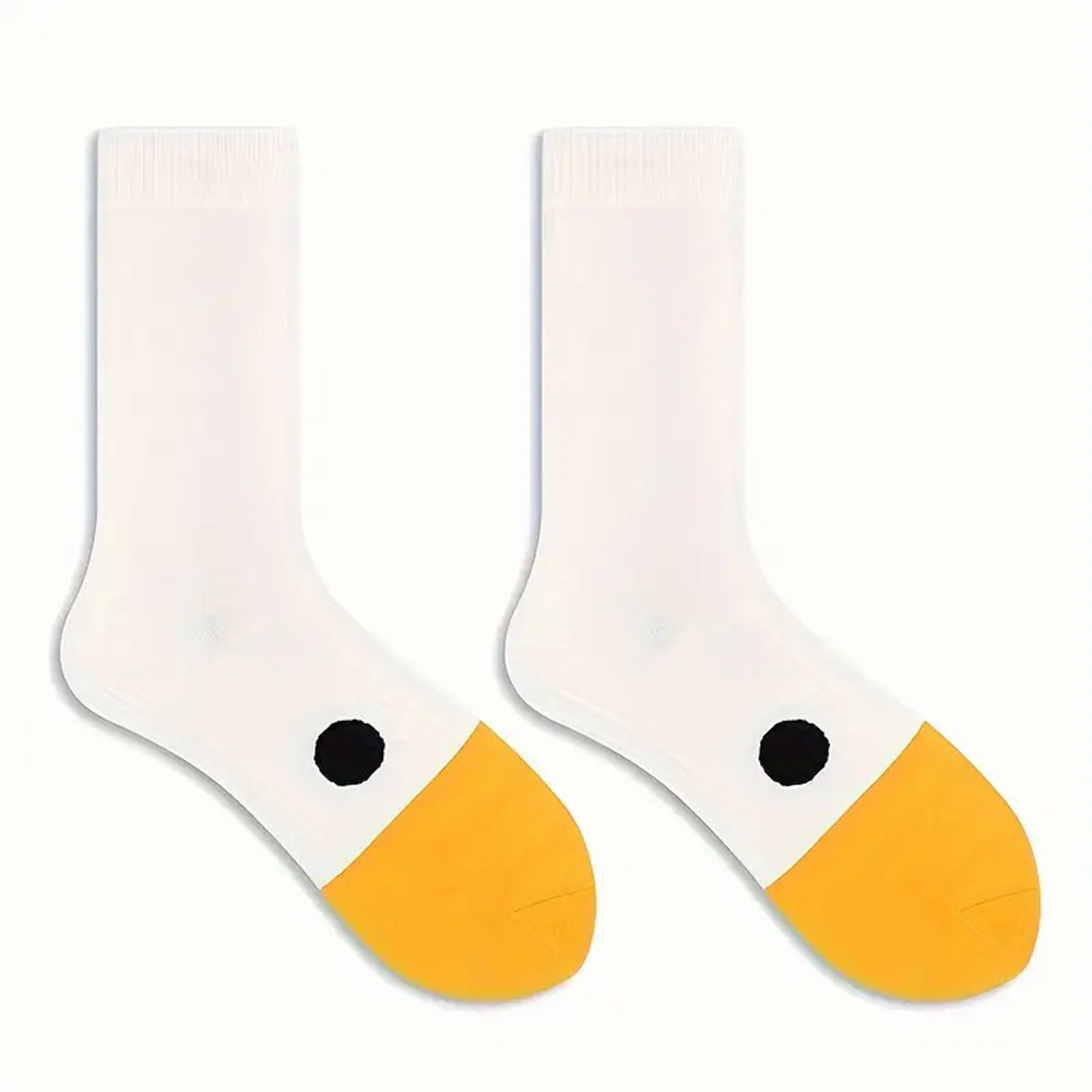 1/6 paia di calzini da donna in cartone animato alla moda e versatili dal design carino divertente oca traspirante morbido e confortevole calzini casual da donna 