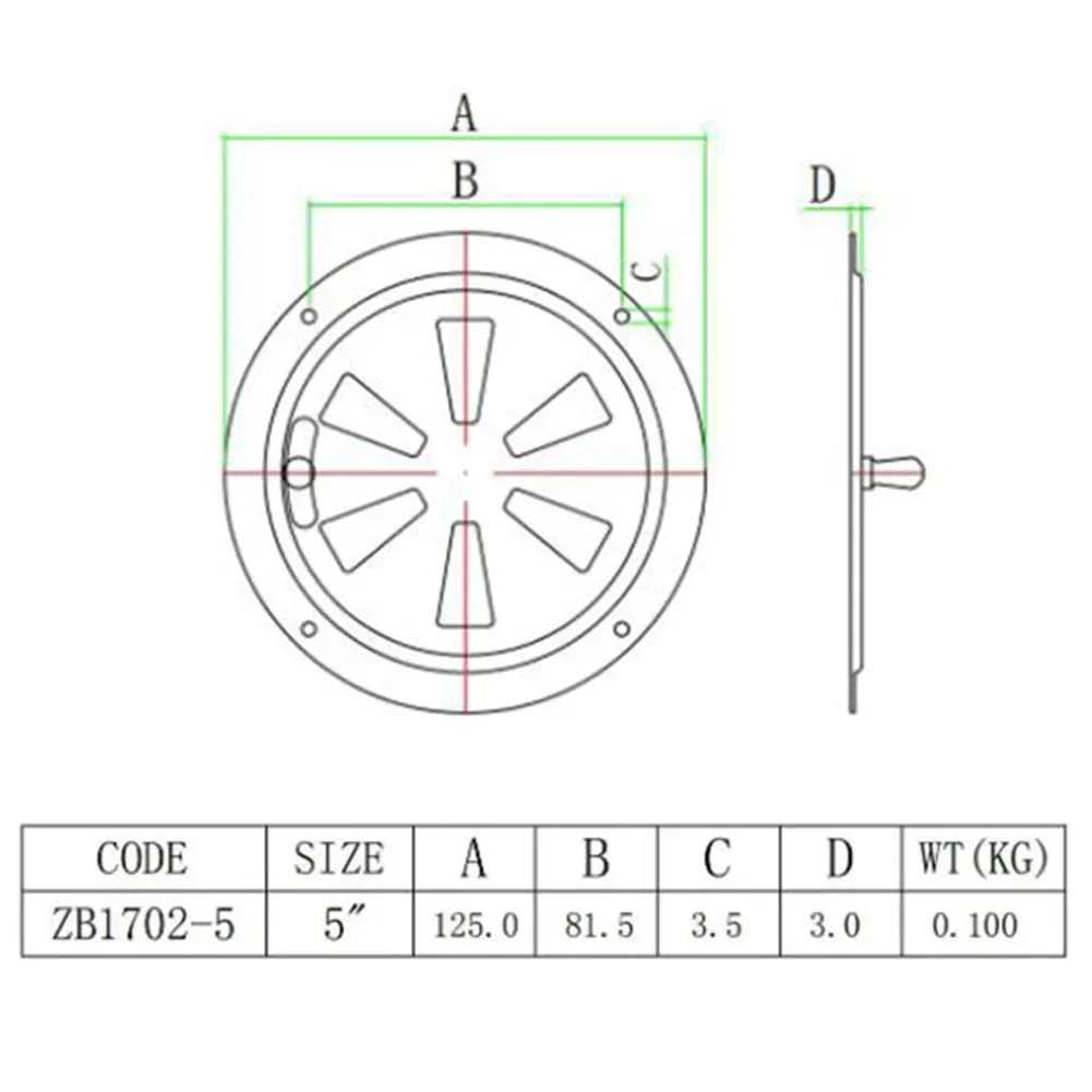 ステンレス鋼316換気ブレードプレート、開口部パネル、ヨット、RVの防止、家の改修の装飾、1個