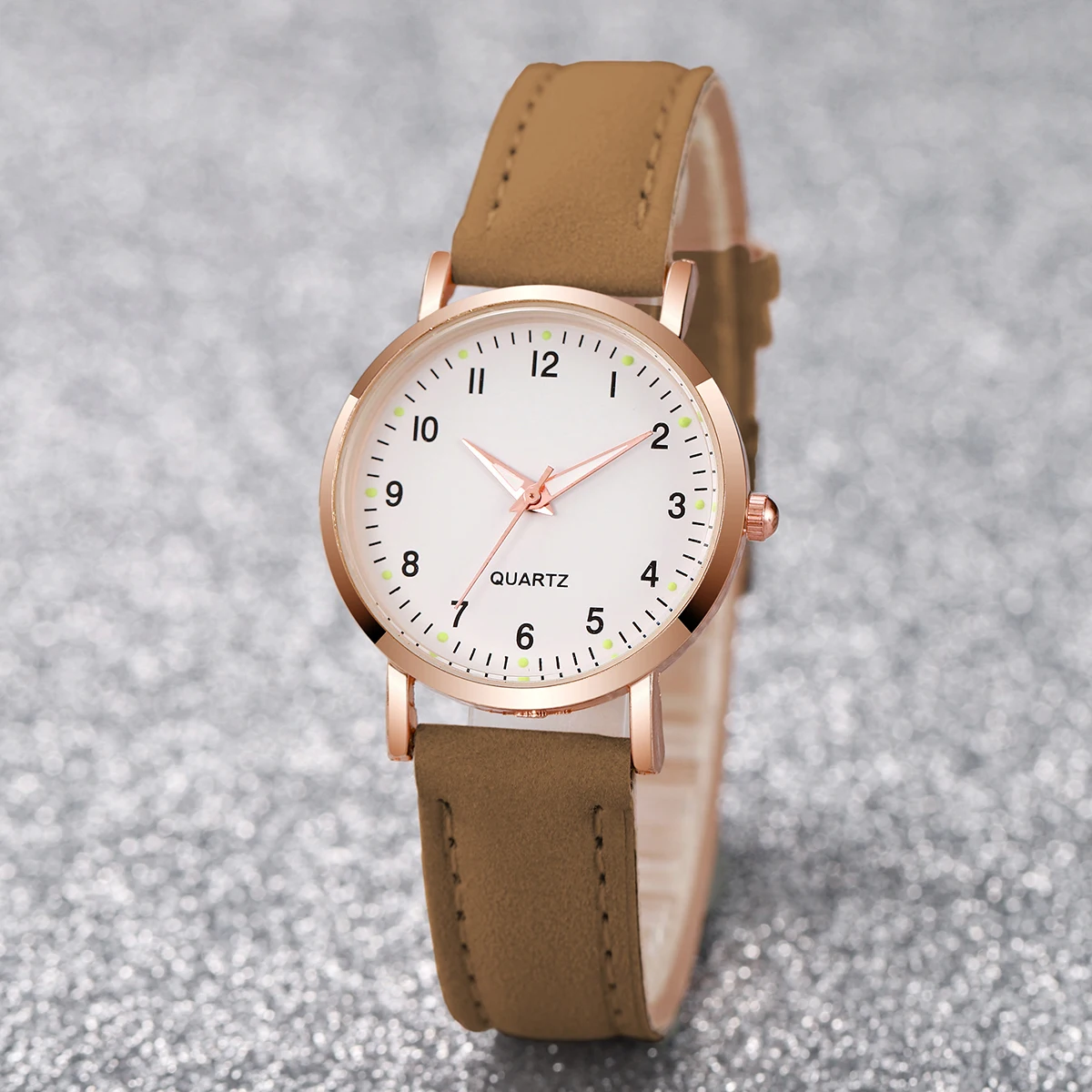 Moda feminina relógios casual árabe dial senhoras pulseira de couro relógio de quartzo reloj mujer meninas relógio presente