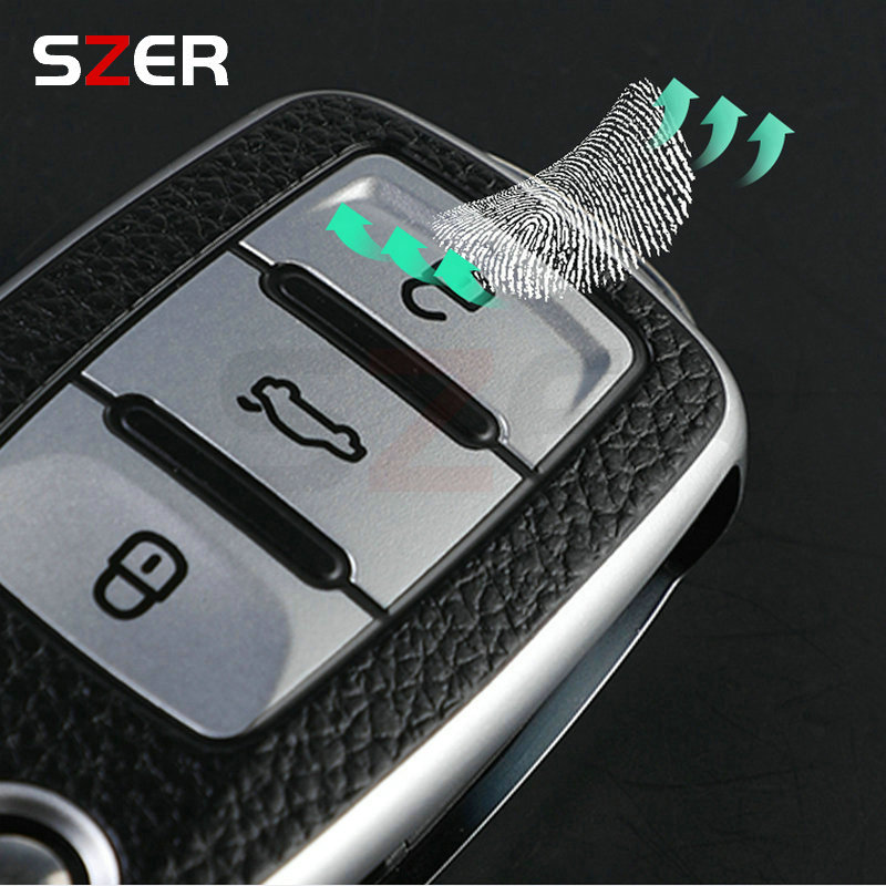 Couro TPU Car Key Case, Capa para Volkswagen VW Polo Golf Passat Tiguan Beetle Caddy T5 Up Eos Skoda Octavia Seat Leon Altea