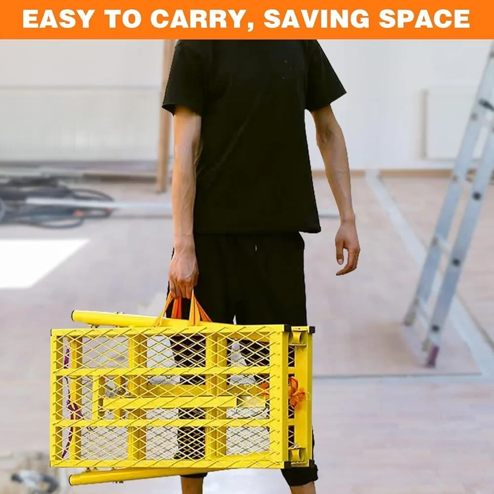 Adjustable Ladder Work Platform Folding Steel Scaffolding Telescopic 770lbs Capacity Portable Anti-Slip Stairs Scaffold Solution