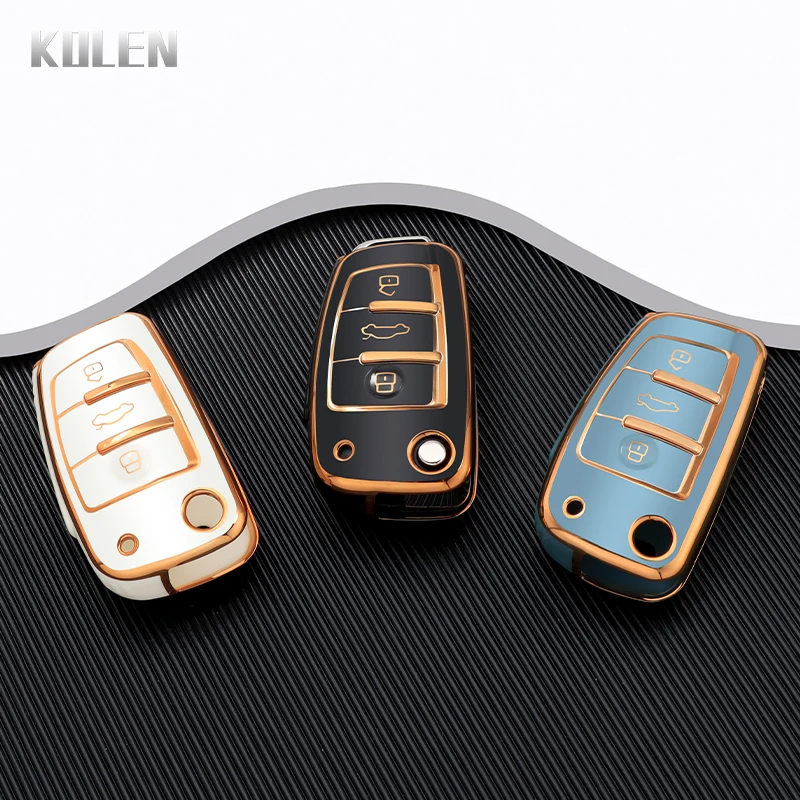 Funda de TPU para llave de coche, accesorio a la moda para Audi A1, A3, 8P, 8L, A4, A5, B6, B7, A6, A7, C5, C6, 4F, Q3, Q5, Q7, Q8, TT, S3, S4, S6, RS