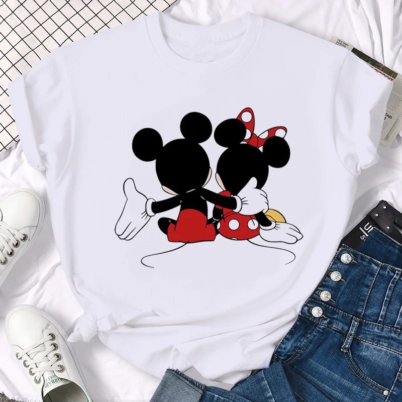 Kaus Pasangan Mickey Minnie Lucu Uniseks Pria Wanita Kaus Lucu Uniseks Kaus Kasual Musim Panas Kaus Atasan Grafis Pria Wanita
