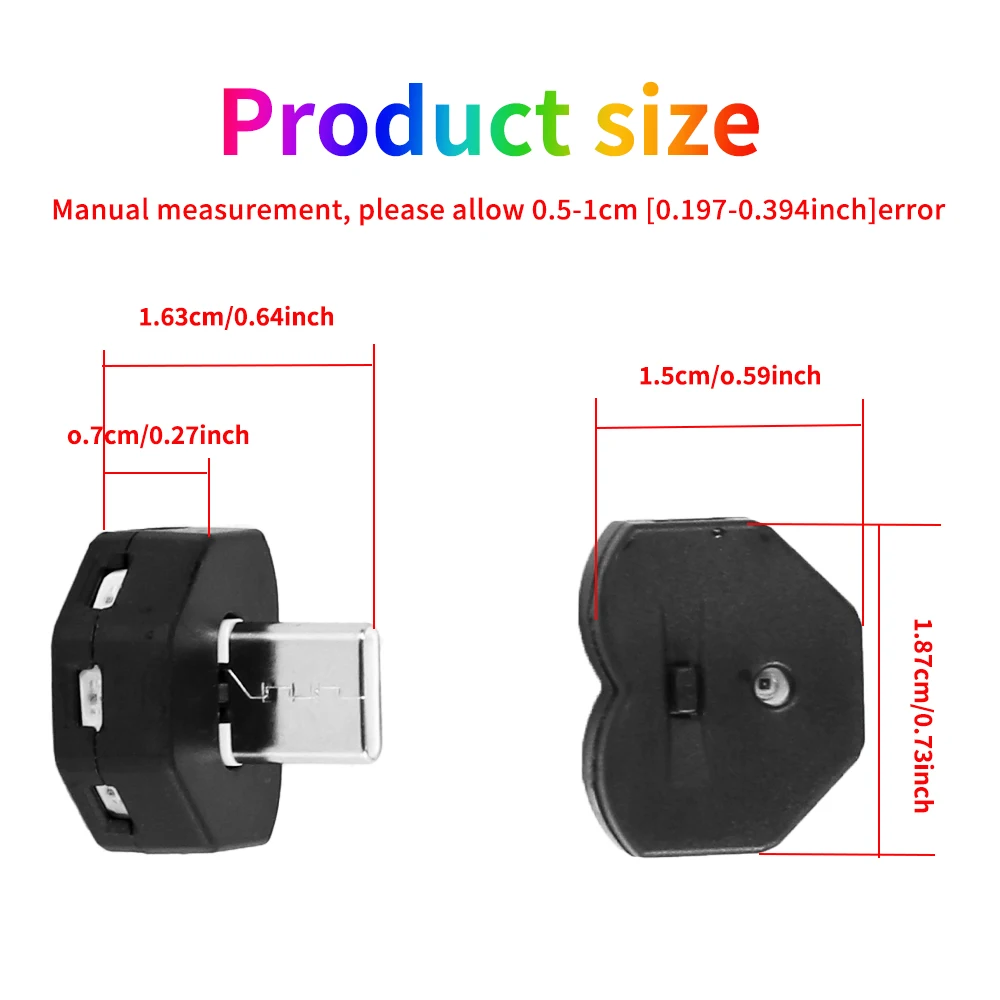Mini Type-C LED RGB multifunctioneel omgevingslicht 8 kleuren veranderlijk 5V voor autocomputer en powerbanks verschillende apparaten