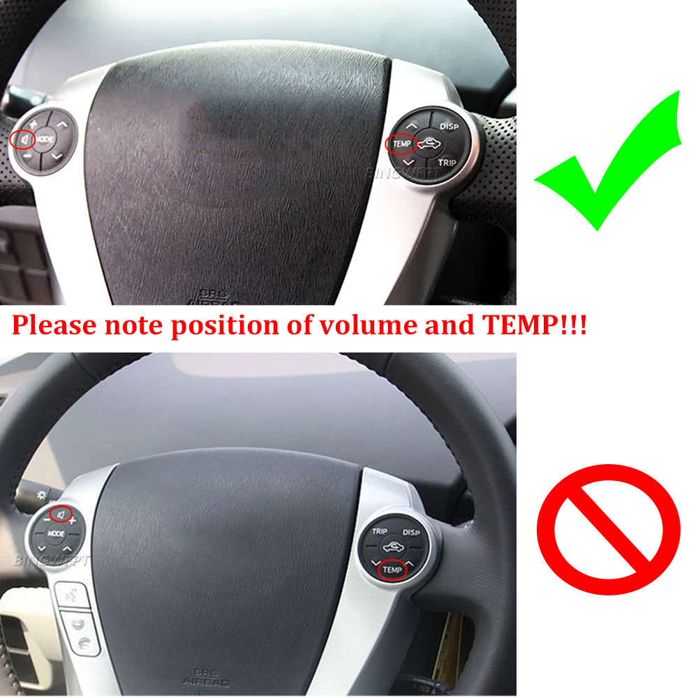 (левый + правый) резиновая панель управления переключателем на рулевом колесе для Toyota Prius C US 2012-2017 Aqua 2014, кнопочный контроллер
