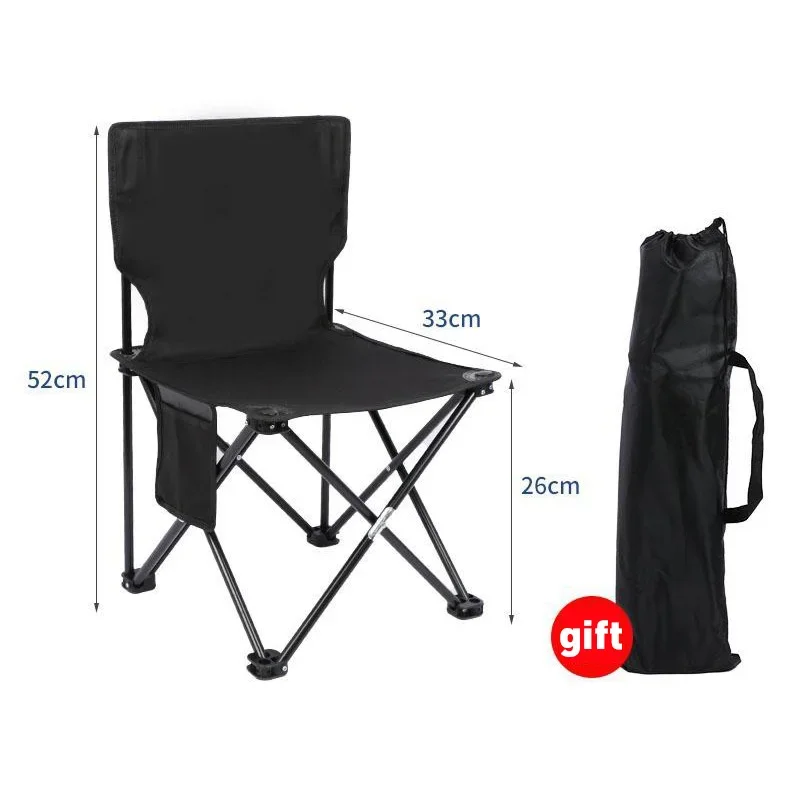 Silla plegable portátil para exteriores con bolsa de almacenamiento, asiento de coche para exteriores, rodamiento ligero, fuerte paseo, comodidad, equipo de Camping