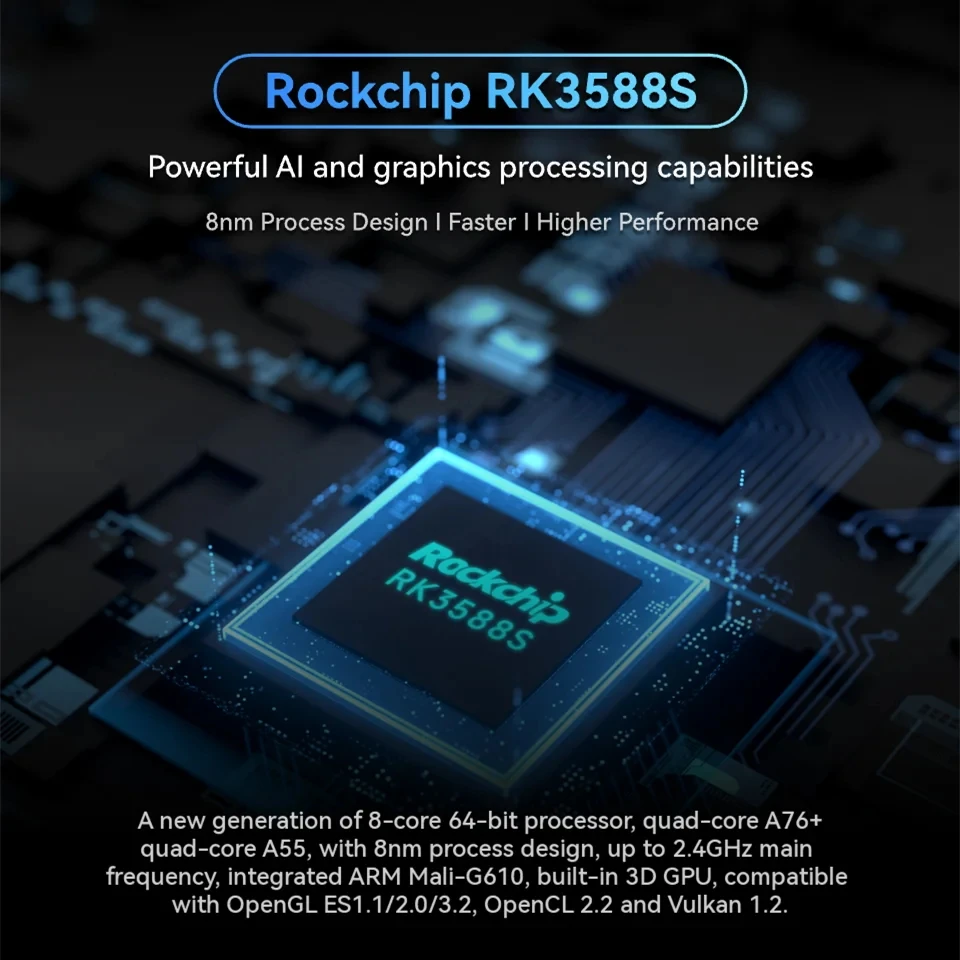 Orange Pi 5 Pro 16 ГБ ОЗУ Rockchip RK3588S 8-ядерный 64-битный Wi-Fi 5 + BT5.0 M.2 M-KEY Слот Gigabit Ethernet Мини-ПК Макетная плата