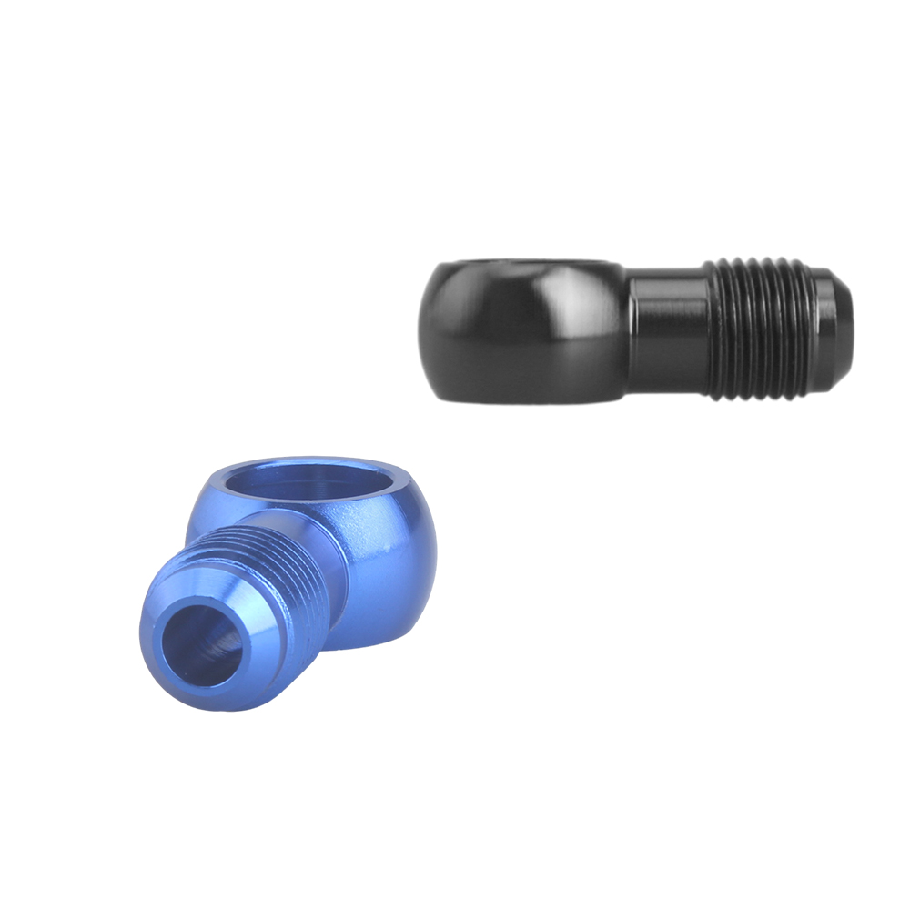 アルミバンジョーアダプターボルト AN3 AN4 AN6 AN8 AN10 12mm 14mm 16mm ブレーキフィッティング ブラック