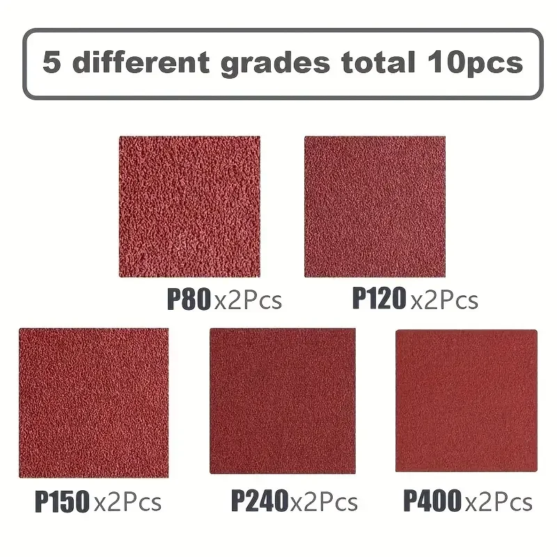 10 pieces/pack of 457 * 75 wood metal polishing abrasive belt, different particle sizes P80P120P150P240P400, 2 pieces of each pa