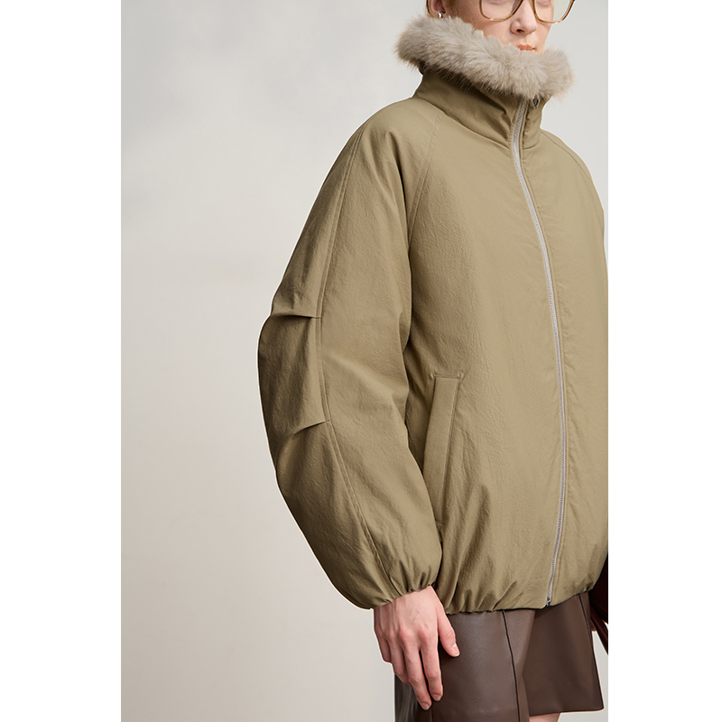 AMII женская куртка 2025, зимняя новая свободная куртка среднего и длинного мехового воротника с длинным рукавом на молнии, повседневная теплая парка, женская куртка 12544100