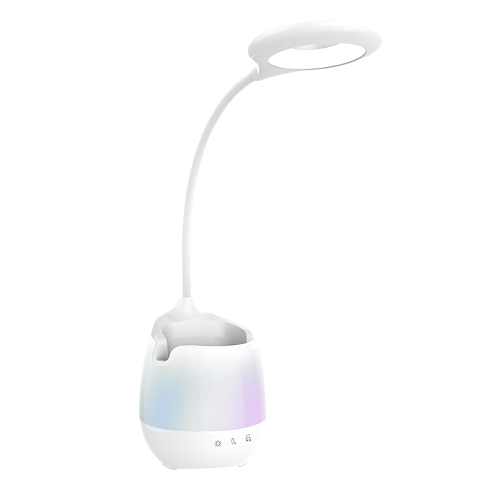 Lámpara de escritorio LED BABQ con luz nocturna, luz de lectura de libros recargable, Bluetooth, Audio, RGB, luz de escritorio colorida para el hogar y la Oficina