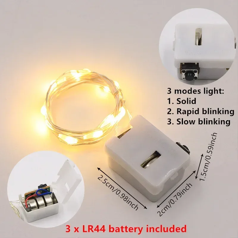 ไฟ LED Fairy ปุ่มแบตเตอรี่ Light String คริสต์มาสงานแต่งงานปีใหม่ห้องนอนห้องนั่งเล่นตกแต่งสวน Garland