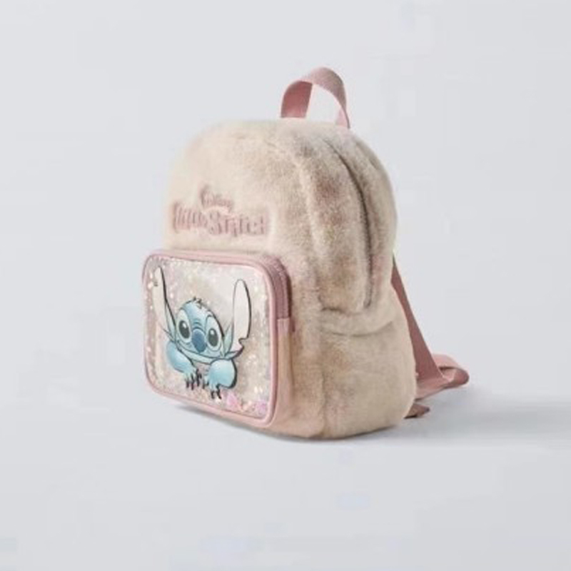 Novo ponto dos desenhos animados de pelúcia saco escolar das crianças do jardim de infância bonito moda cor bloqueando mochila mini mochila