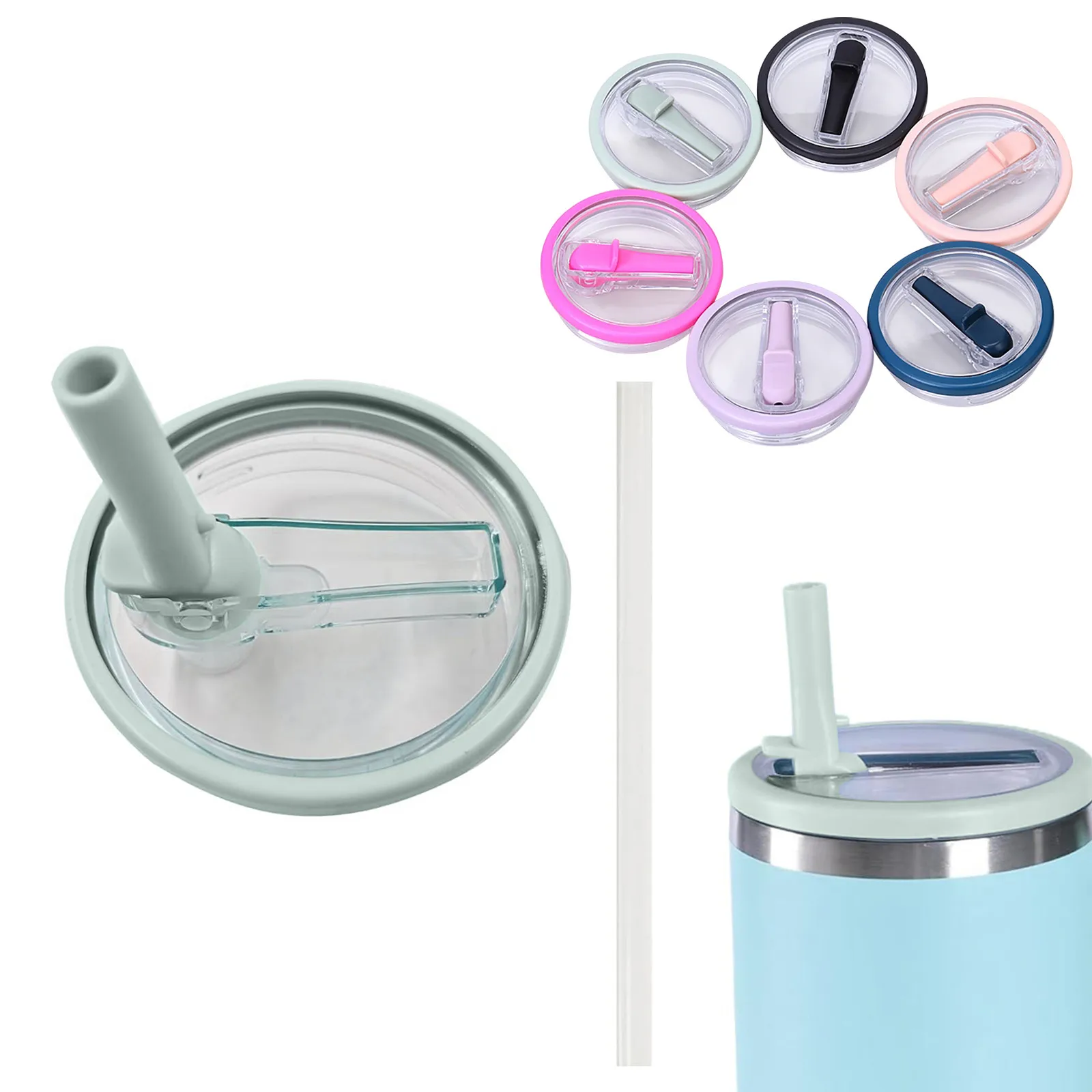 2 パック 40 オンス タンブラー フリップ ストロー蓋交換用フィット ForQuencher こぼれ防止タンブラー蓋再利用可能なカップ用タンブラー カバー