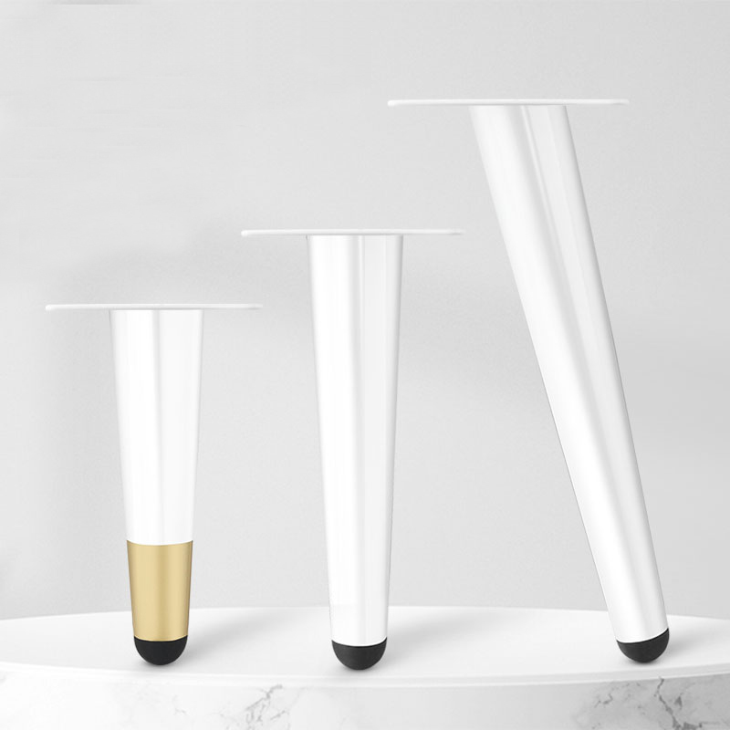4Pcs Furniture Legs, White Metal Sofa Legs Modern Furniture Support Feet Replacement Leg for Couch Chair Ottoman Cabinet Table