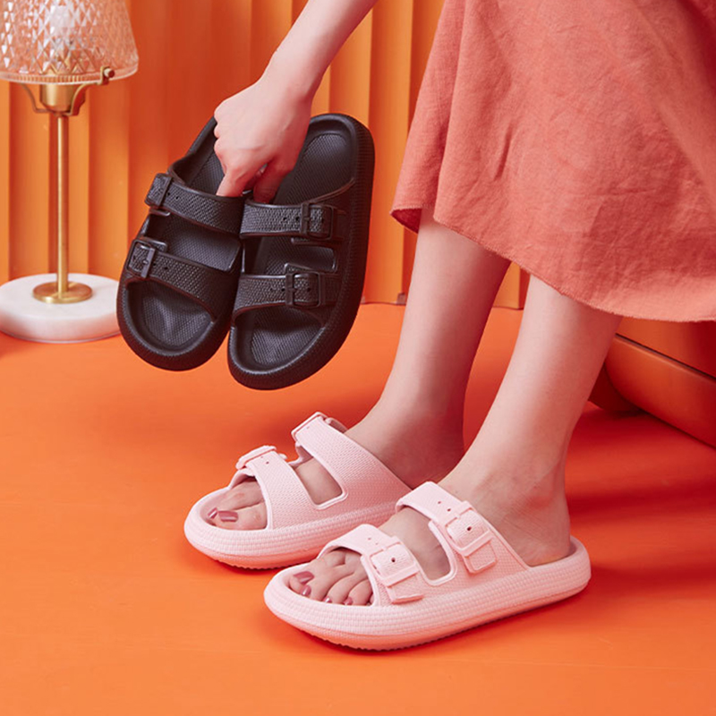 Plataforma grossa nuvem chinelos moda feminina fivela sola macia travesseiro slides sandálias mulher 2023 verão praia antiderrapante flip flops