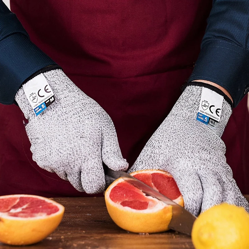 Level 5 HPPE Security Protection Anti-Cut Gloves, Cut Proof, Stab Resistant, Stainless Steel Wire, Security Protection