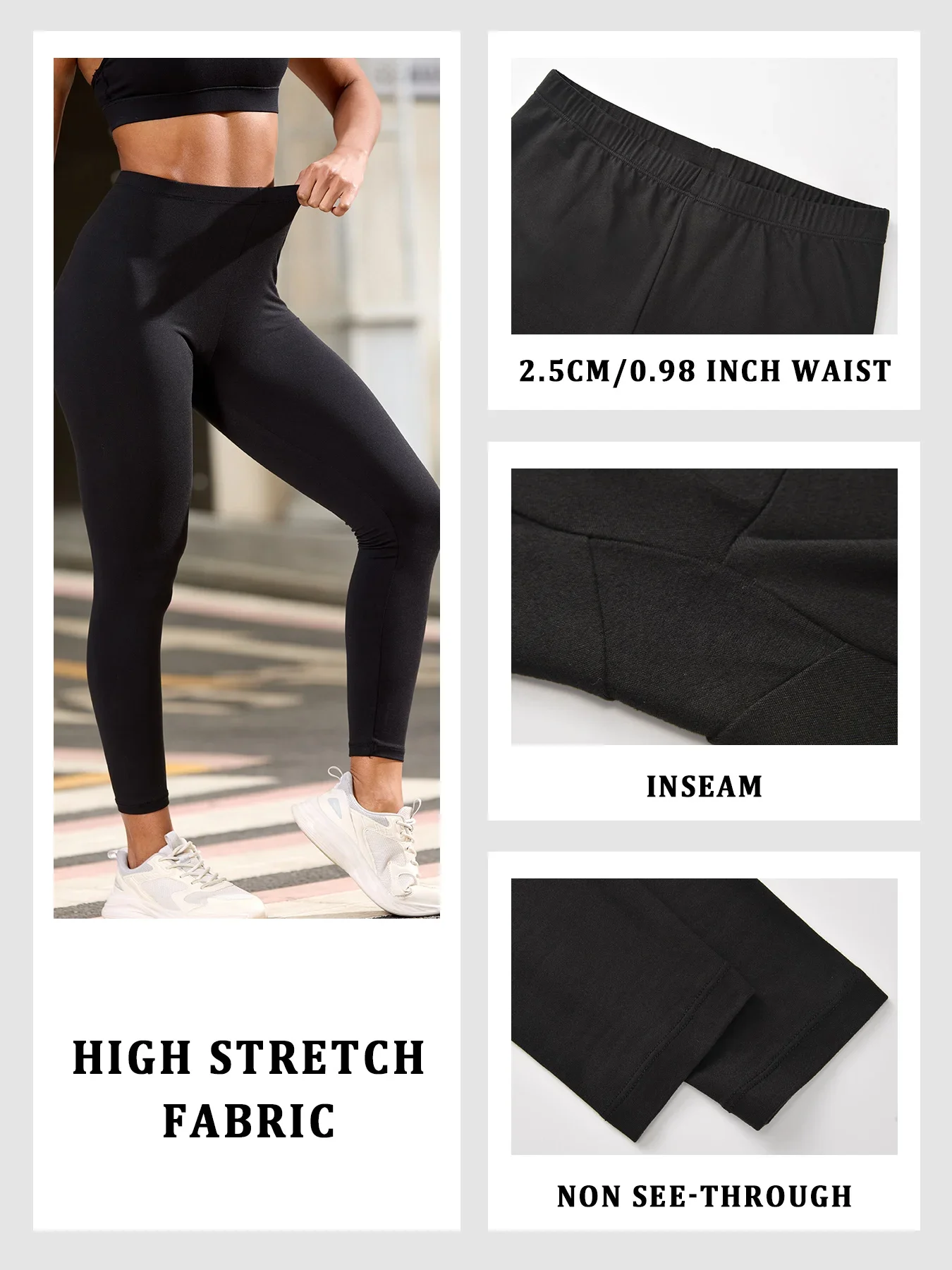 2er-Pack superweiche Damen-Leggings mit hoher Elastizität, nicht durchsichtig, für Workout, Yoga, Laufen, Sport, Push-Up, Fitnessstudio, Fitness