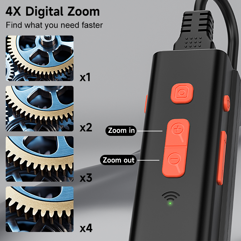 Câmera endoscópica wi-fi com autofoco, hd1080p, lente tripla dupla, cabo removível, à prova d'água, sonda usb, boroscópio de inspeção de carro