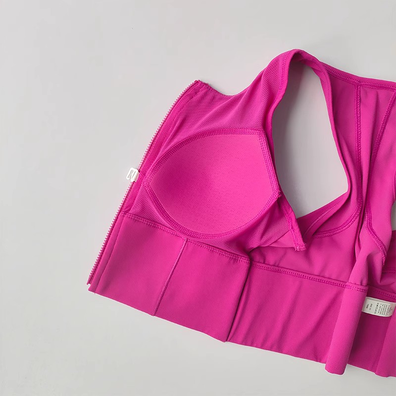 Sujetador deportivo de alto impacto para mujer, Top con cremallera frontal, chaleco de Fitness transpirable a prueba de golpes para correr, ropa de gimnasio, sujetador de Yoga
