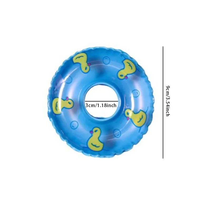 Mini anéis infláveis de natação, Donuts Little Yellow Duck Pattern, Brinquedos infantis jogos de água