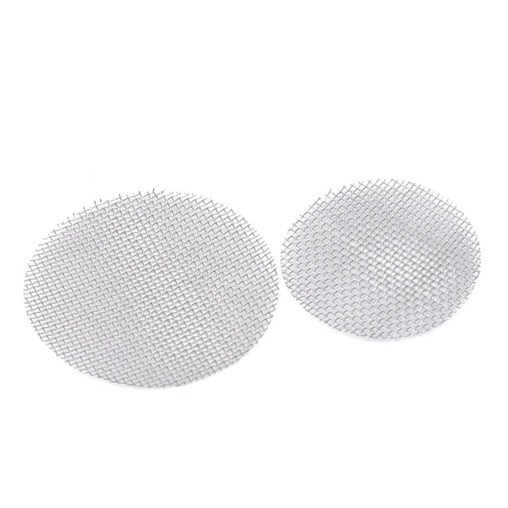 100 Uds. Filtros de pipa de fumar de acero inoxidable 304 pantallas plateadas red de malla tabaco fumar accesorio de soporte de combustión