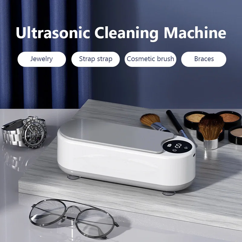 Limpiador ultrasónico inalámbrico, máquina de limpieza de gafas, reloj, joyería, limpiador de tirantes, caja de limpieza por vibración, eliminación de manchas