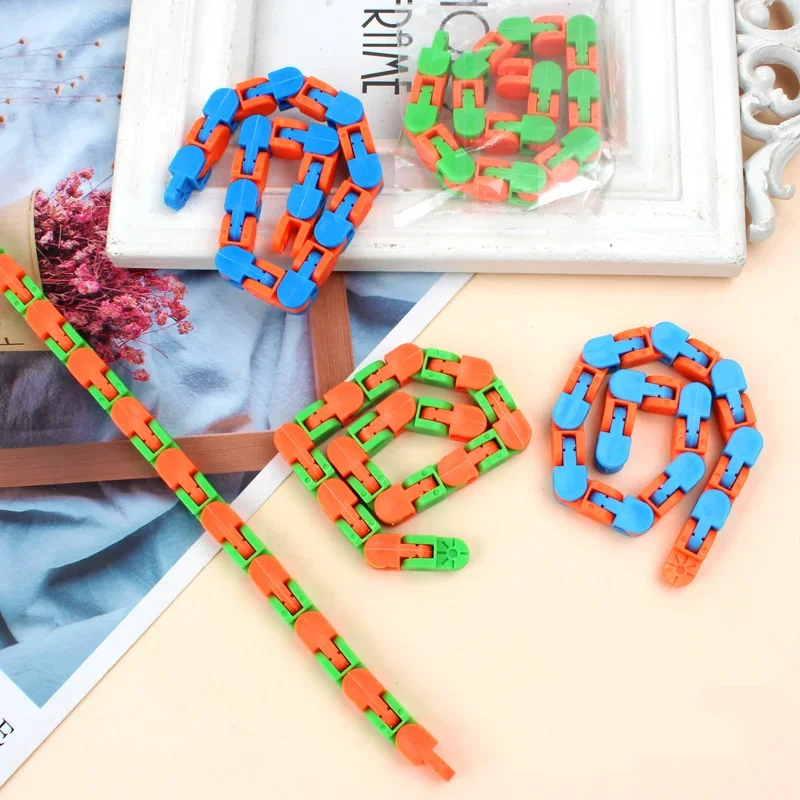 24 ส่วน Warcky แทร็คพับ CHAIN TRACK Gadgets Anti-ความเครียดของเล่นเด็กผู้ใหญ่ความเครียดบรรเทาของขวัญ Fidget ของเล่น Sensory ของเล่น