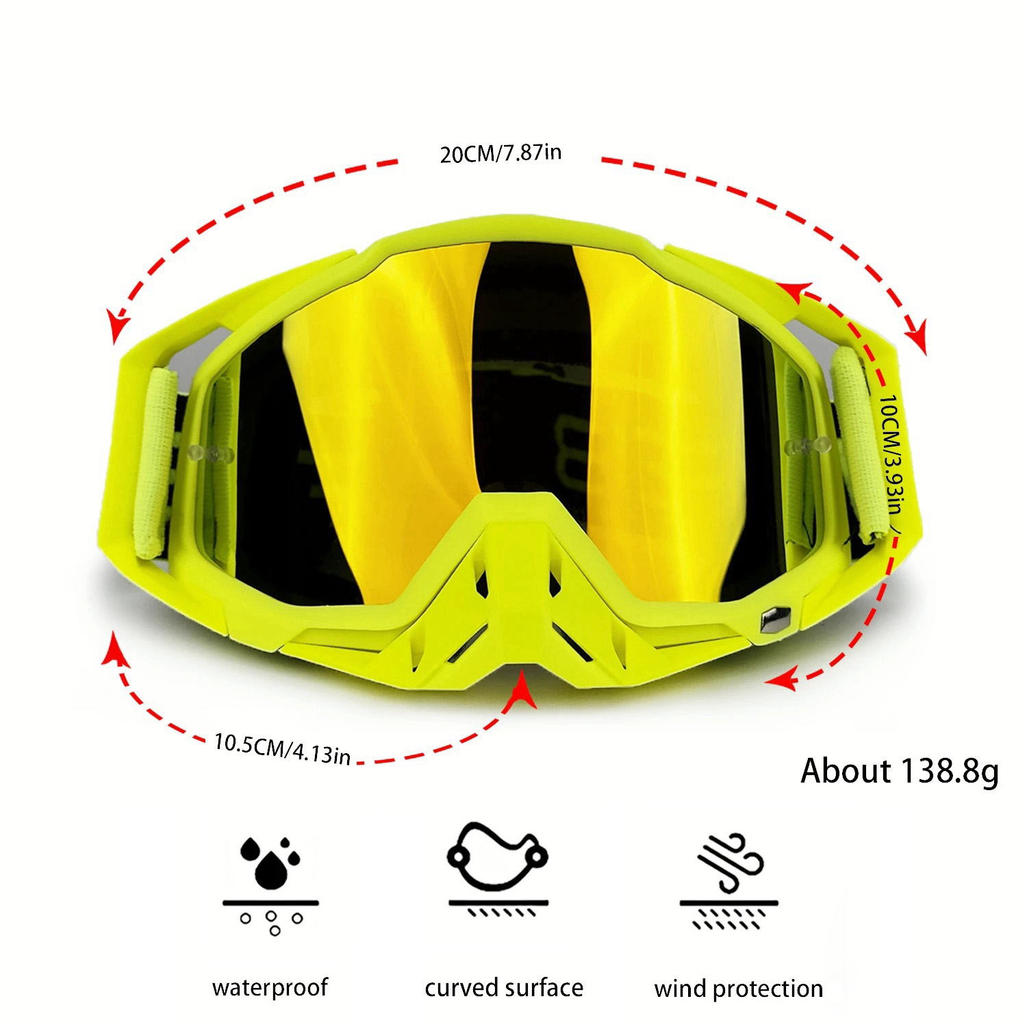 NAFEIB motorfiets geavanceerde motorcrossbril winddichte en slagvaste bril voor MTB, ATV en off-road uitstapjes afscheurfolie