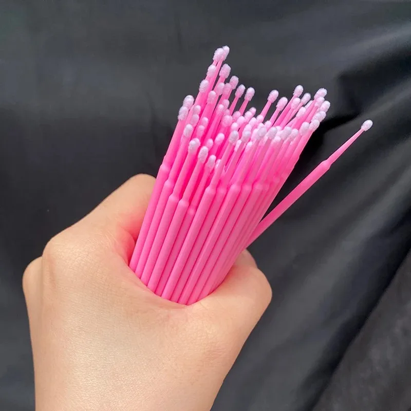 YS00136--100pcs ทนทานทิ้ง Micro แปรง Eyelash EXTENSION Eye Lash กาว Applicators ทําความสะอาด Swab Sticks เครื่องมือแต่งหน้า