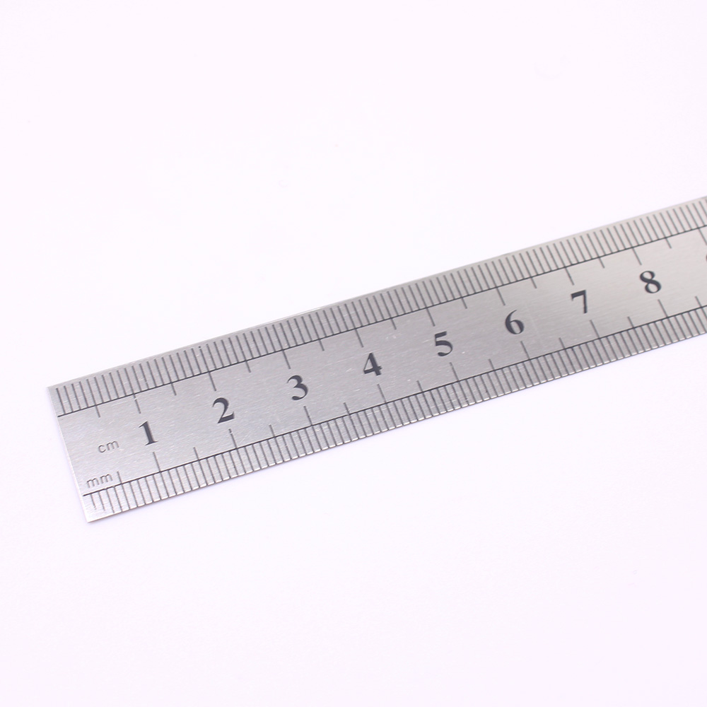 Regla de Metal de acero inoxidable de precisión, suministros de escritura de papelería de oficina de aprendizaje de doble cara, 15cm, 6 pulgadas, 1 Uds.
