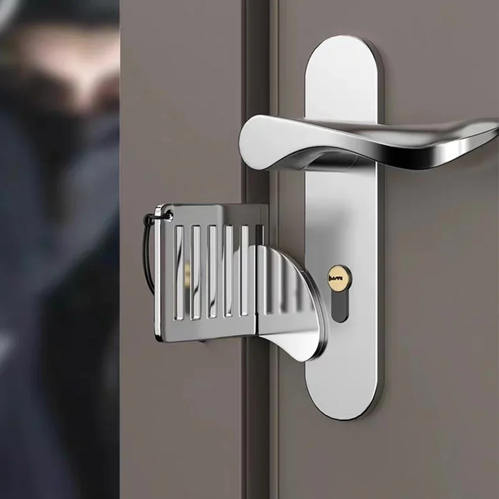 Portable Door Lock Travel Home Security Extra Lock for Additional Privacy and Safety in Room Hotel Apartment Dorm Door Stopper