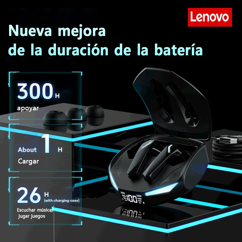 Nuevo Lenovo GM2 PRO MAX auriculares inalámbricos Bluetooth 5,4 pantalla Digital LED auriculares impermeables con cancelación de ruido auriculares para juegos