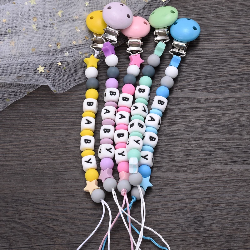 Bé Handmade Miếng Dán Núm Vú Giả Dây Chuyền Viền Silicone Cho Trẻ Sơ Sinh Núm Vú Xoa Dịu Đậu Nành Dây Chuyền Kẹp Núm Vú Kẹp Cá Tính Tên