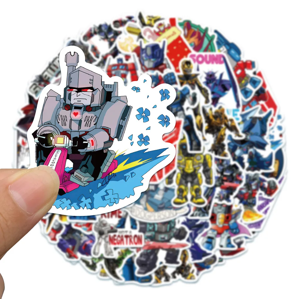 50PCS Autobot Transformers สติ๊กเกอร์รถจักรยานยนต์รถสเก็ตบอร์ดแล็ปท็อปกระเป๋าจักรยานกันน้ําสติกเกอร์สําหรับของเล่นเด็ก