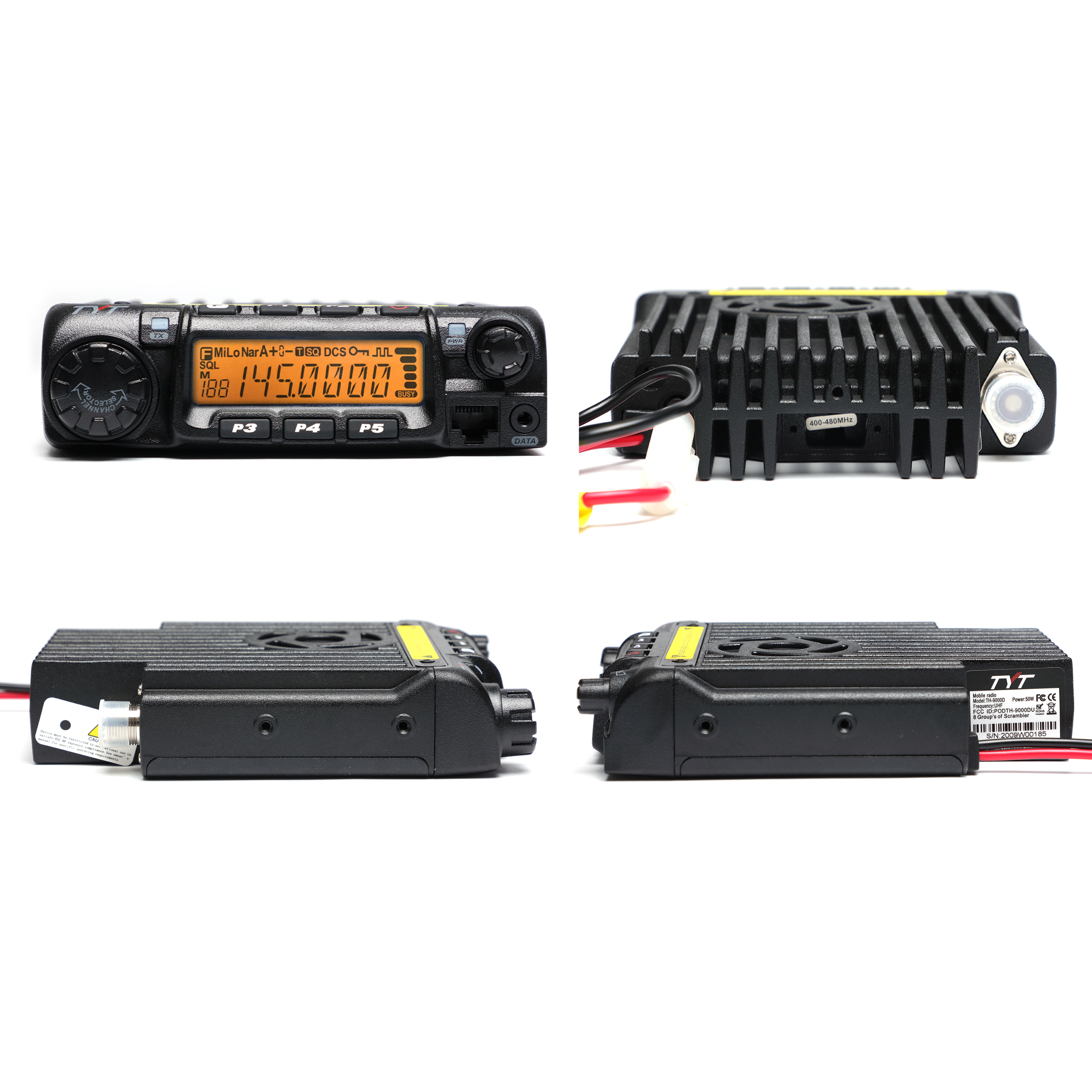 TYT TH-9000D PLUS High Power 65W 220-260MHz Walkie Talkie Long Range Car Transceiver Truck Mobile Ham Mobile Radio