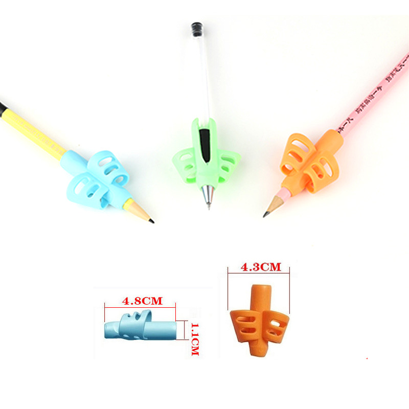 3 ピース/セットソフトシリカ鉛筆把握 2 本指ゲルペングリップ子供ライティングトレーニング修正ツールペン保持子供のためのギフト