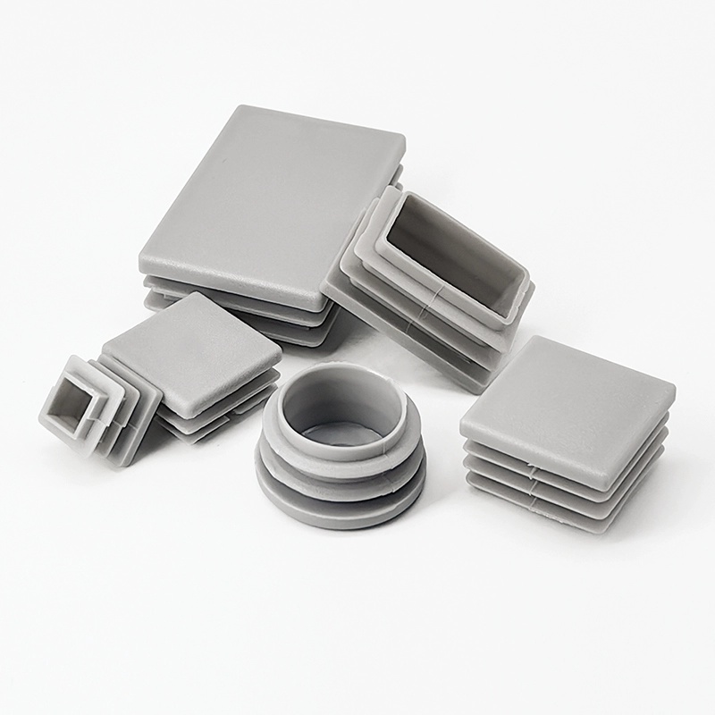 16mm~100mm Grey Plastic Round/Square Inserts Plug Furniture Chair Table Feet Cap Blanking End Cap