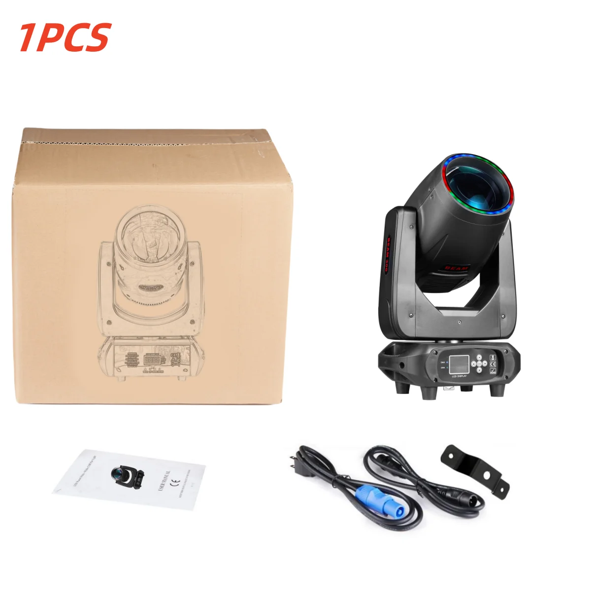 300 W Mini-Moving-Head-Licht mit Halo-Effekt, 14R Beam Wah Zoom Sharpy, 16 Kanäle, 48 rotierende Prismen für DMX-Bühnen-DJ-Lichter