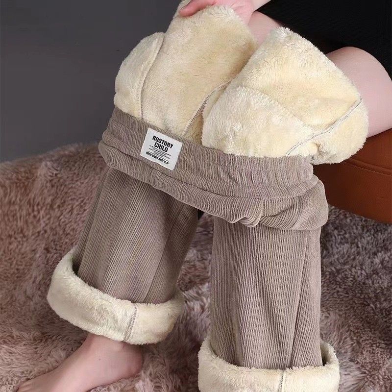 2023 Winter neue samt verdickte Damen hose weites Bein Hosen Damen lässig Lamm Samt Damen hosen Trend
