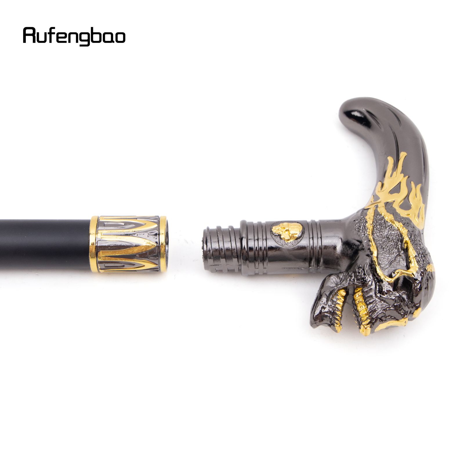 Bastão de caminhada com cabeça de caveira preta dourada, bastão decorativo de moda para cavalheiro, elegante, cosplay, botão de cana, 92cm